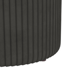 HOMCOM Fluted Round Storage Pouffe with Cushioned Lift-Off Top – Footstool, Shoe Stool and Makeup Seat