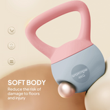 4kg Soft Kettlebell with Wide Non-Slip Handle & Flat Base – Home Gym Strength & Cardio Weight, Pink and Grey