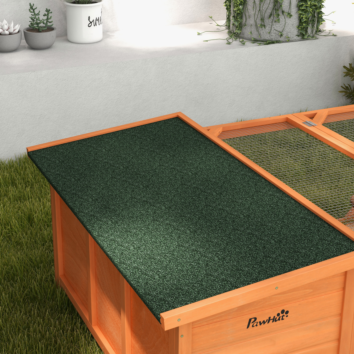 Wooden Rabbit Hutch with Run – Weather-Resistant Outdoor Small Animal House for Rabbits and Guinea Pigs