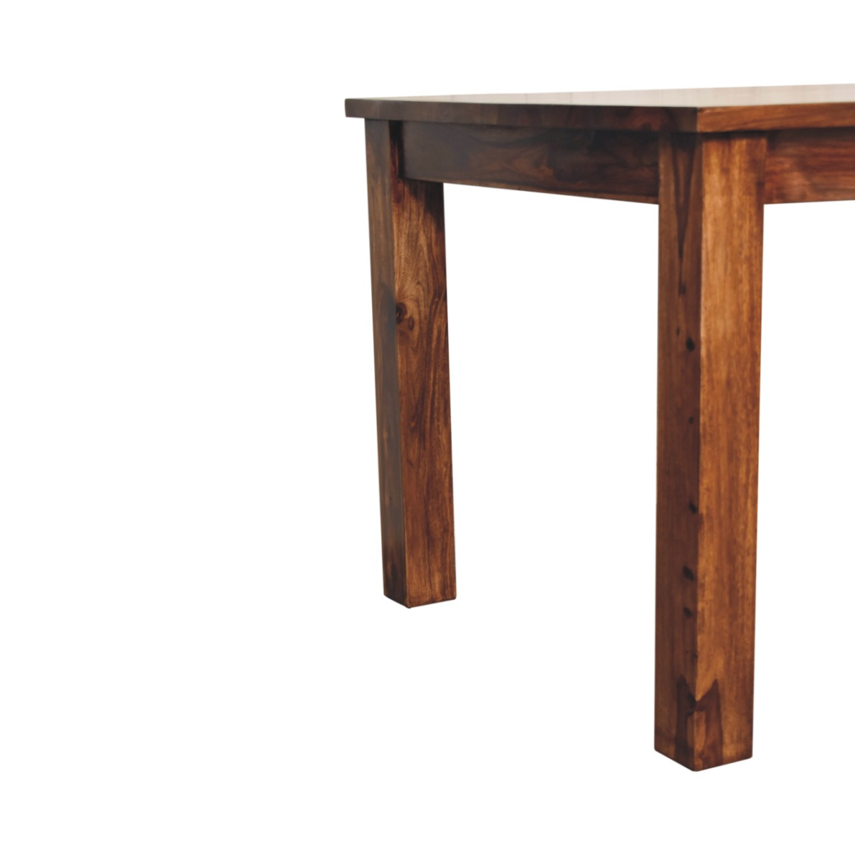 Artisan Furniture Solid Sheesham Wood Tula Dining Table – Chestnut Finish, Dark Brown