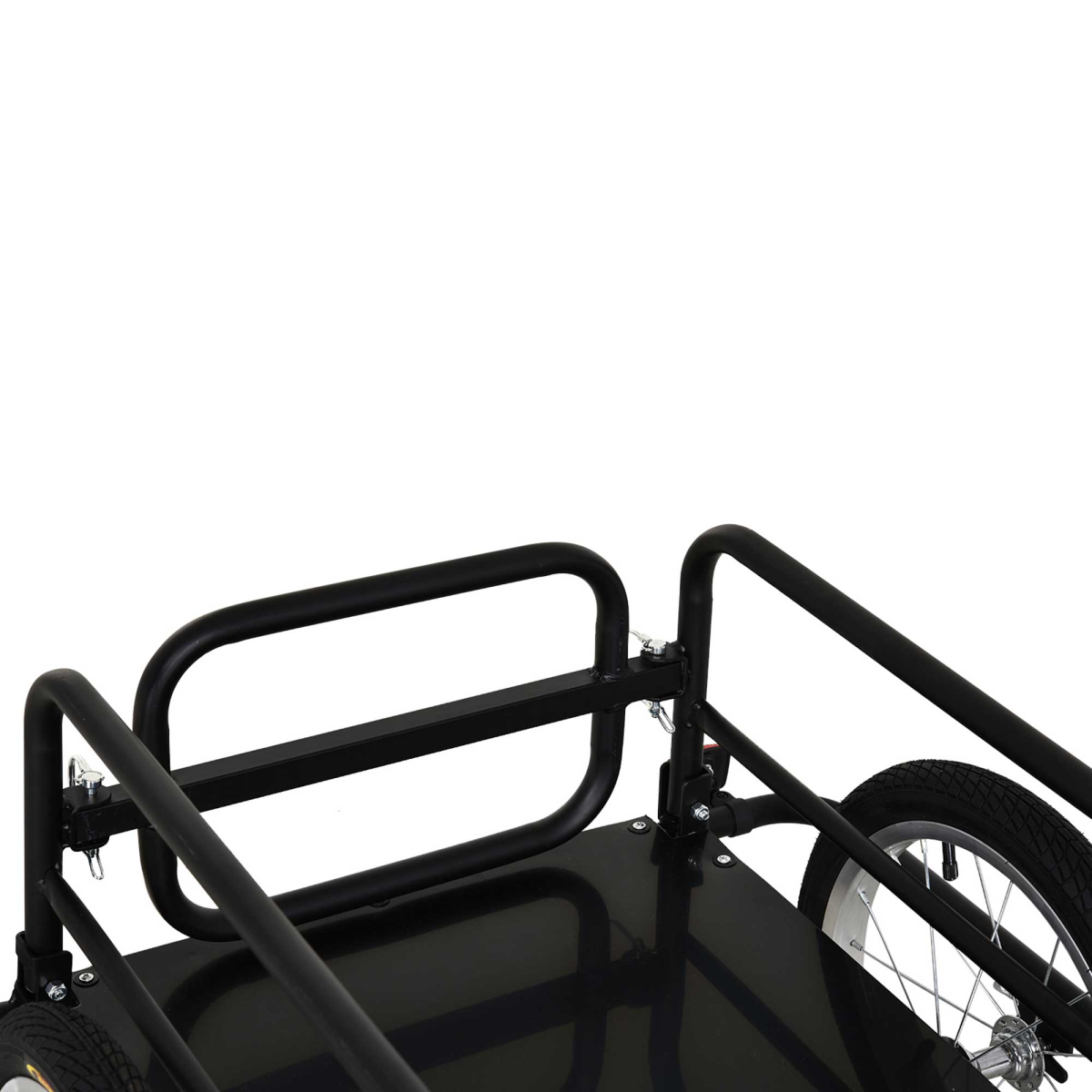 HOMCOM Folding Bike Cargo Trailer with Hitch & Steel Frame – Extra Carrying Capacity, Black