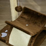 PAWHUT Cat Tree with Sisal Scratching Bridge, Tunnel and Dangling Balls – Plush Kitty Activity Centre for Indoor Cats