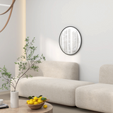 HOMCOM Wall Mirror for Living Room Bedroom, 61 cm Circle Bathroom Mirror, Black