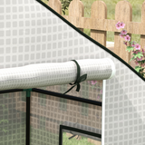 Outsunny PE Greenhouse Replacement Cover with Roll-Up Door & Mesh Windows – for 845-511, White