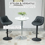 Height Adjustable Bar Table with 360° Swivel Top, 80kg Capacity, 76–97cm – Pneumatic Coffee Table, White