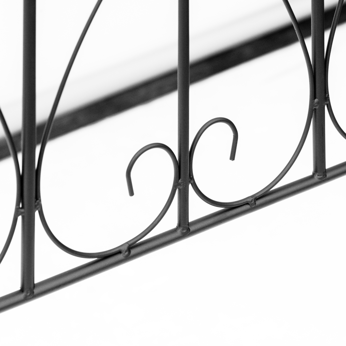 Outsunny 5-Piece Decorative Garden Fence Panels – Interlocking Metal Border Edging with Powder-Coated Finish