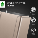 HOMCOM 3 x 15L Triple Recycling Pedal Bin with Lids – Kitchen Waste Sorting, Gold Tone
