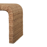 Artisan Furniture Rattan Weave Solid Mango Wood Bench – Entryway & Bedroom Seating, Beige