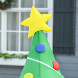 HOMCOM 5ft Inflatable Christmas Tree with Ornaments and Presents, LED Lit – Air Blown Outdoor Lawn Decoration