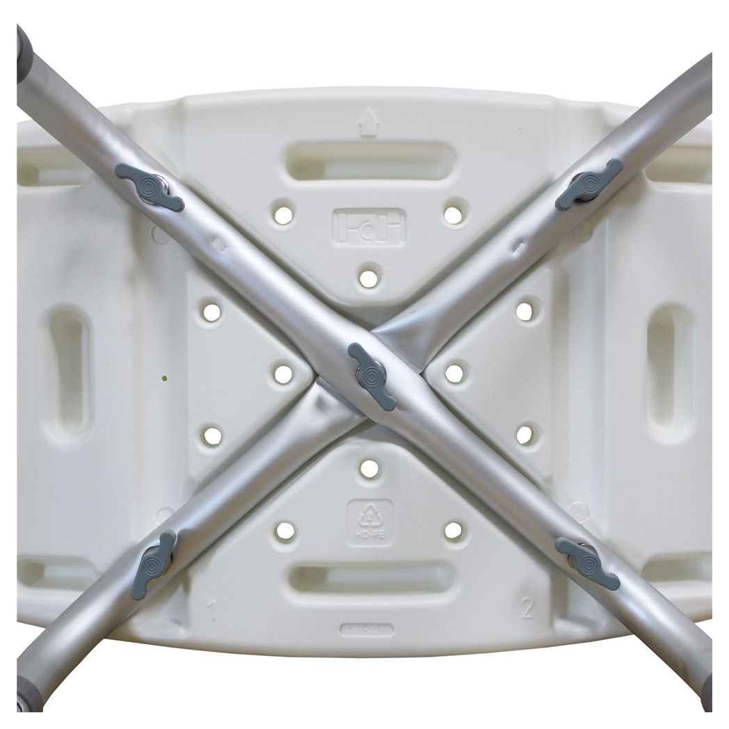 Height-Adjustable Aluminium Bath & Shower Chair – Tool-Free Assembly, White