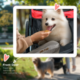 PawHut Foldable Pet Stroller Jogger with Canopy & Three Wheels – Pram for Medium Dogs, Red