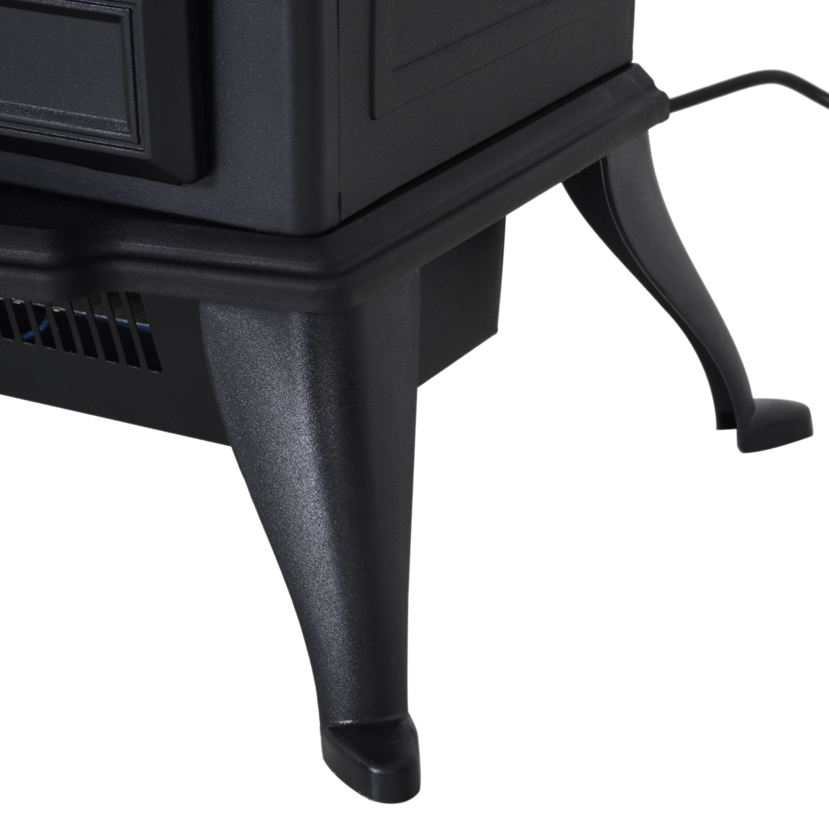 HOMCOM 1850W Freestanding Electric Log Burner Stove with Flame Effect – No Chimney Needed, Black