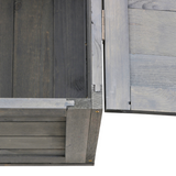 PawHut Wooden Tortoise House with Mesh Roof, Two-Room Reptile Habitat & Pull-Out Run – Grey
