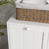kleankin Tilt-Out Laundry Storage Cabinet with 2 Hampers – Bathroom & Bedroom Laundry Sorter, White