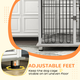 PawHut Dog Crate Furniture End Table with Soft Cushion & Lockable Door – Indoor Kennel for Dogs up to 35kg