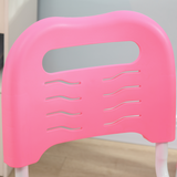 HOMCOM Kids Desk and Chair Set with Height-Adjustable Table, Drawer, Pen Slot & Hook – Study Desk, Pink