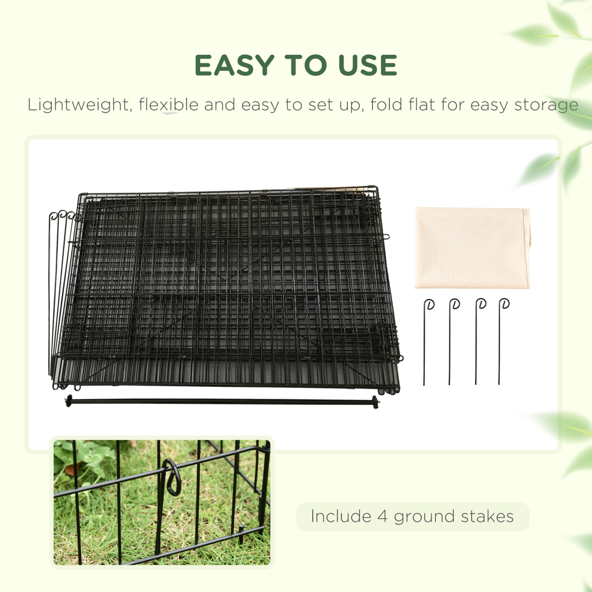 PawHut Outdoor Pet Shelter with Weather Cover, Two Doors & Ground Stakes – Portable Pet Cage