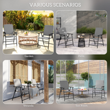 Outsunny Set of 2 Foldable Rattan Garden Chairs with Armrests and Steel Frame – Patio Seating, Grey