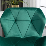 HOMCOM Set of 2 Velvet-Touch Bar Stools with Wing-Shaped Seats & Metal Footrest – Breakfast Bar Seating, Green