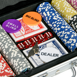 SPORTNOW 500-Piece Poker Chip Set with Mat, Aluminium Case & Two Card Decks – Game Night Kit for up to 10 Players
