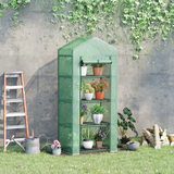 4-Tier Mini Greenhouse with Zipped Roll-up Door – Steel Frame Plant Grow House, 70 x 50 x 160cm, Dark Green