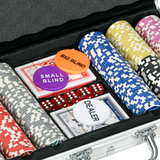 SPORTNOW 300-Piece Poker Chips Set with Mat, Two Decks of Cards & Aluminium Case – For Up to 8 Players