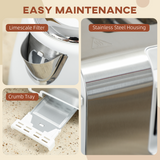 Kettle and 4-Slice Toaster Set, 1.7L 3000W Stainless Steel Kettle, White and Silver