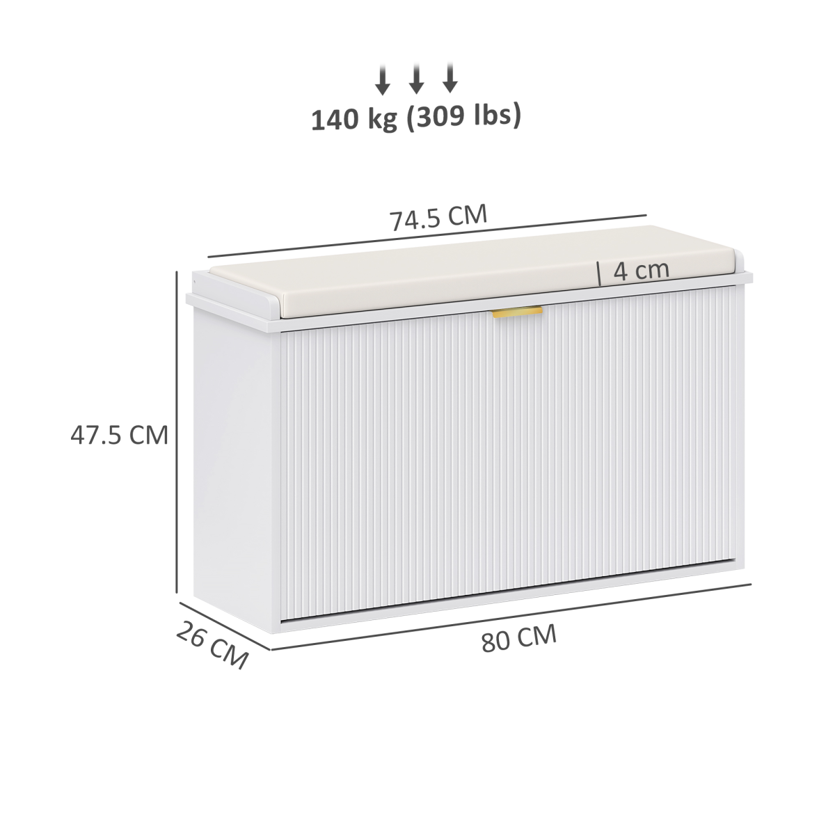 Hallway Shoe Storage Bench Cabinet with Enclosed Storage & Seat – Entryway Bench, 120kg Capacity