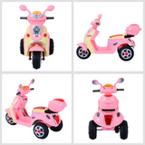 HOMCOM Electric Kids Ride-On Motorbike with Music, Headlight and Storage Box – 3-Wheel Trike, Pink