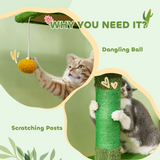 PawHut 230-275cm Floor-to-Ceiling Cat Tree for Indoor Cats with Cat House, Hammock & Anti-Tip Kit – Green