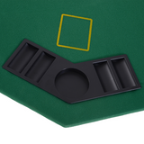 HOMCOM 8 Player Folding Poker Table with Chip Trays & Cup Holder – Green Felt Top Card Games Table, Steel Legs