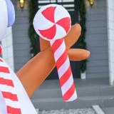 HOMCOM 8ft Christmas Inflatable Snowman with Candy and Rotating Lights – Indoor Outdoor Festive Decoration