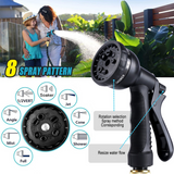 Expandable Garden Hose Pipe, 25ft (7.5m) with 8-Pattern Spray Gun – Flexible Garden Watering Hose