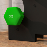 SPORTNOW Hex Dumbbell Set with Storage Rack, 12kg Total (2 x 1kg, 2 x 2kg, 2 x 3kg) – Home Gym Hand Weights
