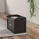 PawHut Stainless Steel Raised Dog Bowl Stand with 21L Storage Drawer – Feeding Station for Large Dogs, Black