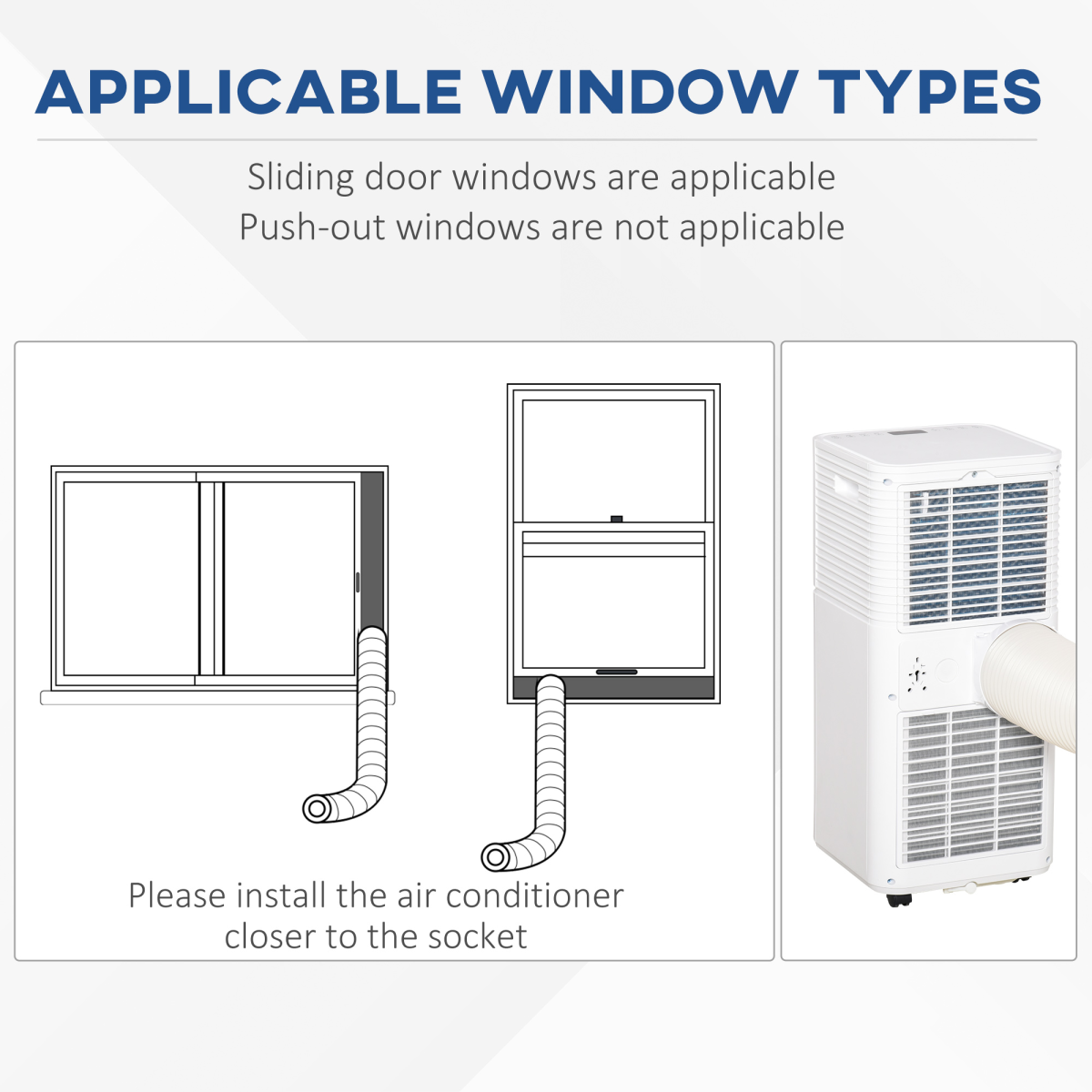 HOMCOM 9000 BTU Portable Air Conditioner with 4 Modes, LED Display & 24-Hour Timer – Home Office Cooling