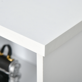 Modern 4-Compartment Low Bookcase with Adjustable Shelves and Anti-Tipping Straps – Cube Display Unit, White
