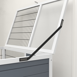 PawHut Two-Tier Indoor Rabbit Hutch with Feeding Trough, Slide-Out Trays and Wheels – White and Grey