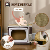 Cardboard Cat House & Scratching Board with TV-Shaped Design – 2-in-1 Corrugated Scratcher