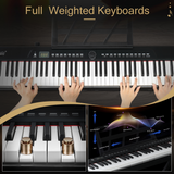 GPP-105 88-Key Semi-Weighted Digital Piano with X-Stand, MIDI & Bluetooth – Home Practice Keyboard, Black