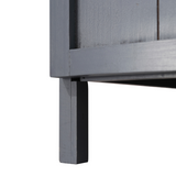Outsunny Potting Bench Storage Cabinet with Galvanised Worktop & Magnetic Doors – Fir Wood Workstation, Grey