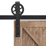 HOMCOM Sliding Barn Door Hardware Kit, 6.6ft – Carbon Steel Track for Doors up to 90kg
