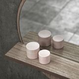 kleankin Round Mirror for Wall Makeup Mirror with Shelf Grey Wood Effect
