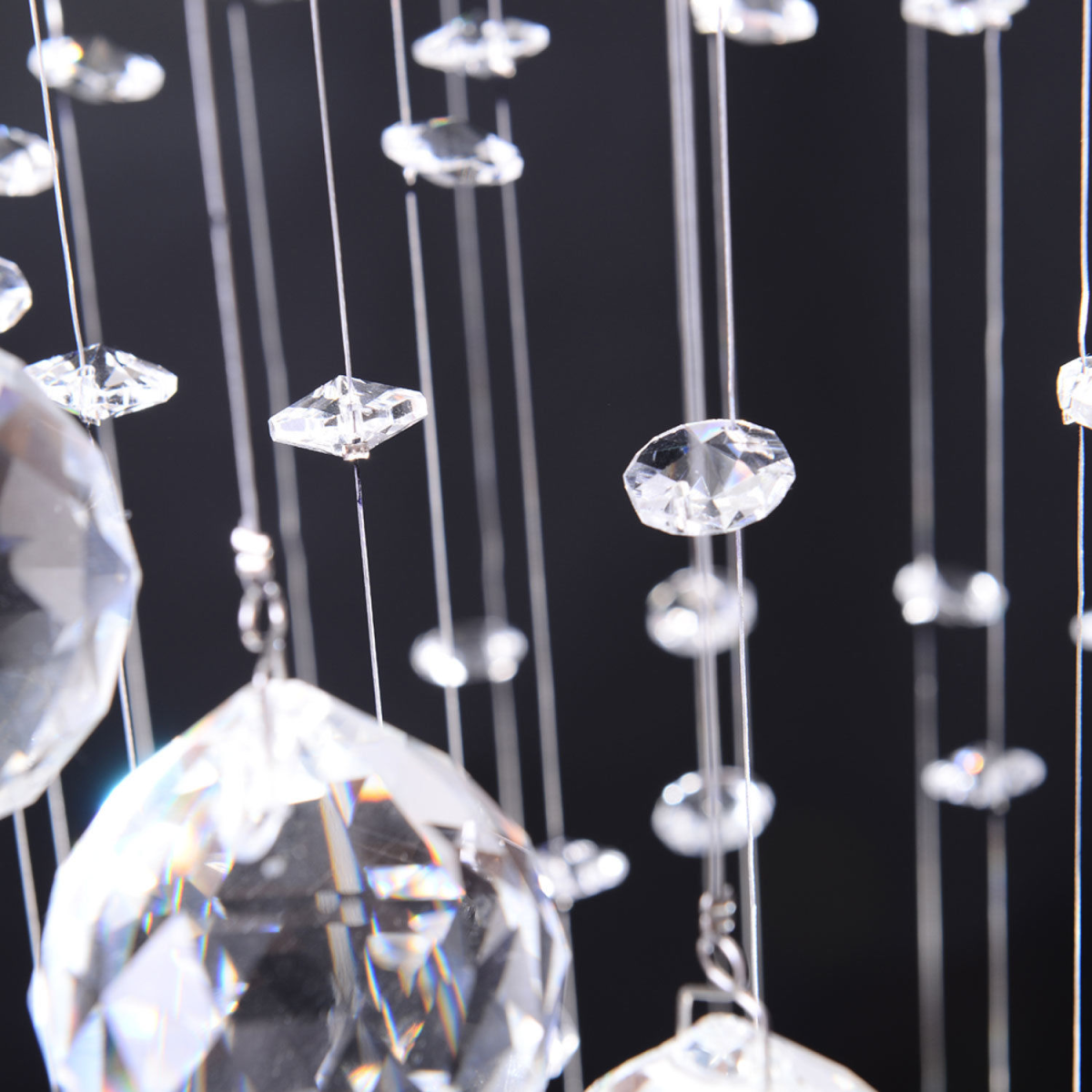 HOMCOM Crystal Chandelier with 160 Octagon Crystals – Polished Chrome Ceiling Light for Living Room and Hall