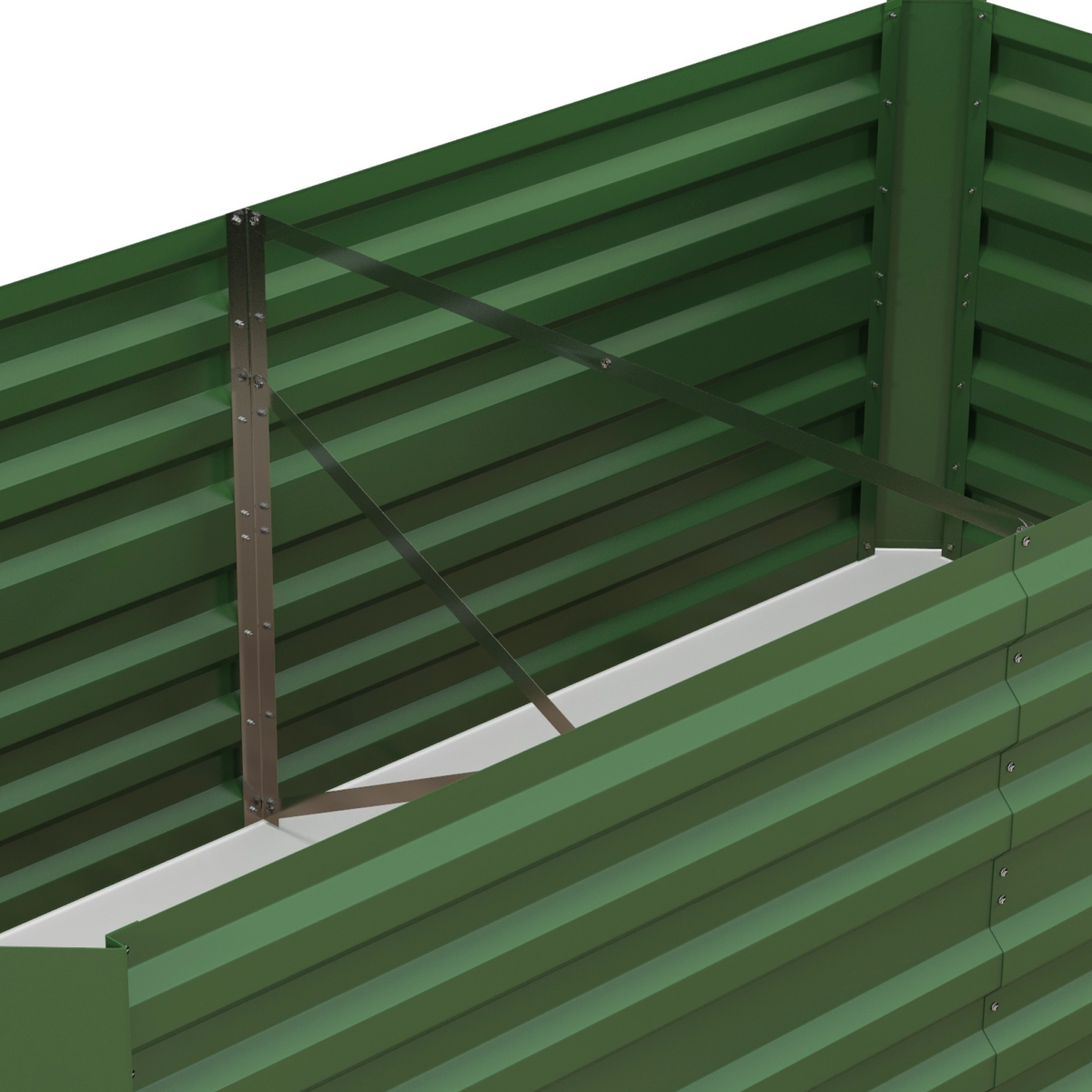 Outsunny Galvanised Steel Raised Garden Bed with Reinforced Rods, 180 x 90cm – Vegetable & Herb Planter, Green