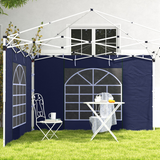 Outsunny 3x3m / 3x6m Pop Up Gazebo Side Panels, 2-Pack with Windows & Zipped Doors – Replacement Set, Blue