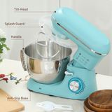 Kitchen Stand Mixer with 1300W Motor, 4.5L Stainless Steel Bowl & Tilting Head – 6 Speeds, Splash Guard, Blue
