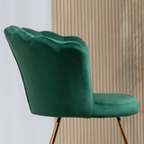 HOMCOM Velvet Lotus-Back Accent Chair with Steel Legs & Sponge Padding – Living Room & Bedroom Seating, Green