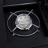 Outsunny 4+1 Burner Gas BBQ Grill with Side Burner, Thermometer & Storage Cupboard – Wheeled Steel Barbecue, Black