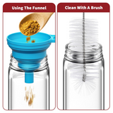 VINSANI 25-Piece Glass Spice Jar Set with Airtight Lids – Reusable Kitchen Storage Jars